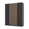 Dulap KAJA 4 Usi, BL/BL-EV 2F 2LAM 200x61.9x239 cm, Negru/Stejar Evoke picture - 2