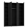 Dulap KAJA 4 Usi, BL/BL-EV 2F 2LAM 200x61.9x239 cm, Negru/Stejar Evoke picture - 3