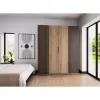 Dulap KAJA 4 Usi - EV/EV-BL 2LAM 2F, 200x61.9x239 cm, Stejar Evoke/Stejar Evoke si Negru picture - 1