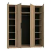 Dulap KAJA 4 Usi - EV/EV-BL 2LAM 2F, 200x61.9x239 cm, Stejar Evoke/Stejar Evoke si Negru picture - 3