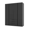 Dulap KAJA 4 Usi + 3 Sertare,  BL/BL 4F 3S, 200x61.9x239 cm, Negru picture - 2