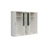 Dulap Loksa 5 usi,  240x57.5x220 cm, Pal Melaminat, Pin Alb/ Stejar Gradson picture - 2