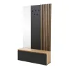 Garderoba Doris DR90, Cu Elemente Decorative Tip Riflaj, 120x34x200 cm, Stejar Artisan/Grafit picture - 1