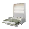 Lenart BED CONCEPT 180x200 cm - Pat rabatabil de perete vertical cu mecanism pneumatic si somiera inclusa + Canapea Fixa