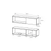 Living 3D, 220x45x53.55 cm, Alb/Stejar Craft Auriu picture - 3