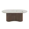 Masa Dining cu riflaje OSCAR 200, 200x100x76 cm, MDF Nuc/Mola picture - 2