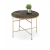 Masuta Cafea Isabelle,Ø60x45 h cm, Metal/Sticla, Champagne/Maroniu picture - 1