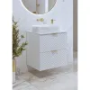 Mobilier de Baie Laura, 2 Corpuri Supendate, Fronturi MDF, Alb picture - 2