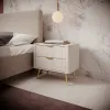 Noptiera Lante 2 Sertare, 63.2x38x55.3 cm, MDF, Beige picture - 2