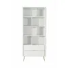 Regal Lante Cu Polite si 2 Sertare, 88.2x38x193.8 cm, MDF, Alb picture - 2