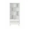 Regal Lante Cu Polite si 2 Sertare, 88.2x38x193.8 cm, MDF, Alb picture - 3