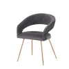 Scaun Seul, 58x57x77 cm, Catifea, Gri Inchis picture - 1