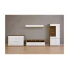 Set Living Zele, 4 Piese, Stejar Wotan/Alb Lucios picture - 1