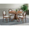 Set Masa Extensibila Caviaso + 4 Scaune Benoni, 120-160x120x76 cm, Lemn/Furnir, Nuc picture - 1