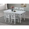 Set Masa Extensibila Clover, 160-200x90x76 h cm + 4 Scaune Haris, Lemn/MDF, Alb picture - 1