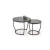 Set Masute de Cafea Hagen 271, Ø62x50 cm, Metal/Piatra Sinterizata, Negru/Verde picture - 1