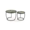 Set Masute de Cafea Hagen 271, Ø62x50 cm, Metal/Piatra Sinterizata, Negru/Verde picture - 3