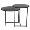 Set Masute de Cafea Johpur, Ø48x40 cm + Ø40x50 cm, Metal/MDF,  Negru/Negru picture - 2