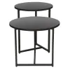 Set Masute de Cafea Johpur, Ø48x40 cm + Ø40x50 cm, Metal/MDF,  Negru/Negru picture - 3