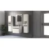 Set Mobilier de Baie HOF103A, Masca Chiuveta +  Oglinda + 2 x Dulap Suspendat,  Pal Melaminat, Alb Mat picture - 2