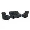 Set Recliner ASTHA 3R+1R+1R, Canapea 3R - 187x94x102, Fotoliu - 79x94x102 cm, Stofa, Gri picture - 1