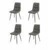 Set 4 Scaune Fulop, 45x53.5x89.5 cm, Metal/Microfibra, Gri picture - 1