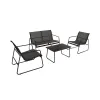 Set Terasa/Gradina Myra, Canapea 110.5x74x76 cm + 2 Fotolii 56.5x74x76 cm, +  Masuta de Cafea - 75x45x41 cm, Metal + Mesh picture - 1