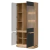 Vitrina Milton ML06, 88.5x40.5x193.5 h cm, Pal Melaminat/MDF, Stejar Cremona/Antracit picture - 2