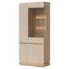 Vitrina Milton ML06, 88.5x40.5x193.5 h cm, Pal Melaminat/MDF, Stejar Cremona/Casmir picture - 1