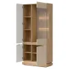 Vitrina Milton ML06, 88.5x40.5x193.5 h cm, Pal Melaminat/MDF, Stejar Cremona/Casmir picture - 2