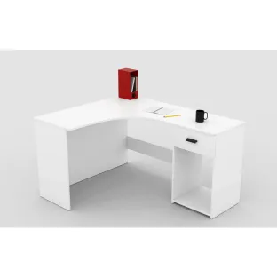 Birou de Colt Corner-2497LU03, 155x125x75 cm, Alb