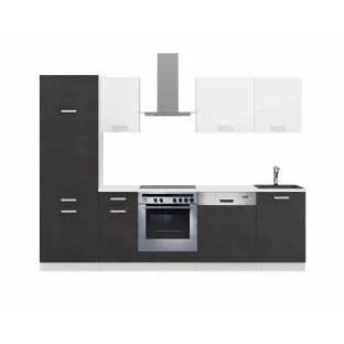 Bucatarie Toni 270 cm, Gri Matera/Alb