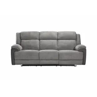 Canapea cu Recliner Electric Orso 3RR, 226x94x104 cm, Stofa/Microfibra - Gri