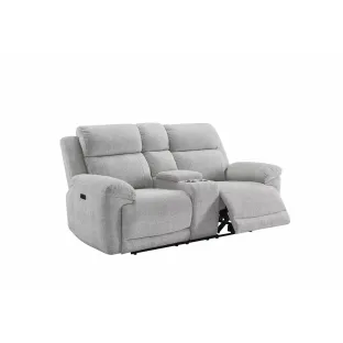 Canapea cu Recliner Electric si Bar, Herbert 2L, 201x97x102 cm,  Stofa, Beige