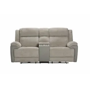 Canapea cu Recliner Electric si Bar, Orso 2RR, 197x98x104 cm, Stofa/Microfibra - Beige