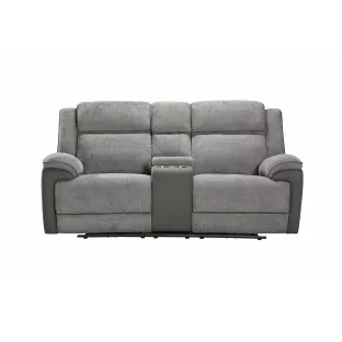 Canapea cu Recliner Electric si Bar, Orso 2RR, 197x98x104 cm, Stofa/Microfibra - Gri