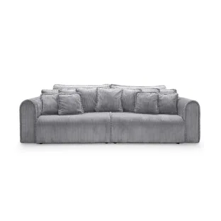 Canapea Extensibila Big Buddy Extra Large, 302x130x92 cm, Suprafata Pentru Dormit - 182x244 cm, Stofa - Gri Metalic