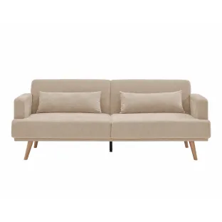 Canapea Extensibila Cherry, 214x86x83 cm, Stofa, Maro Deschis