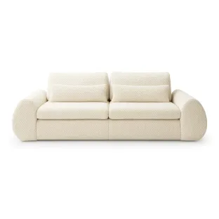 Canapea Extensibila Cube, 274x125x72/90 cm, Suprafata de Dormit Extra Large, Stofa, Crem