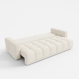 Canapea Extensibila Dante, 241x101x88 cm, Stofa, Crem
