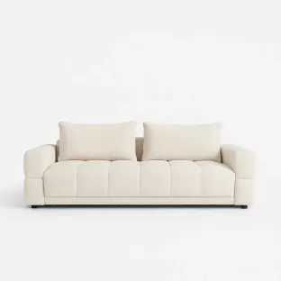 Canapea Extensibila Dante, 241x101x88 cm, Stofa, Crem