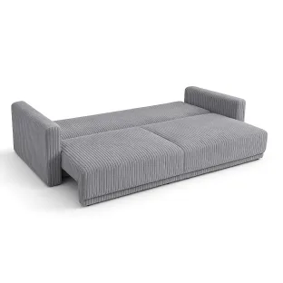 Canapea Extensibila Espania, 257x108x94 cm, Stofa Raiata, Gri Deschis
