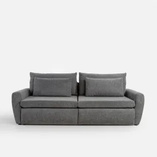 Canapea Extensibila Mevi Extra Large, 240x120x90 cm, Stofa Gri Inchis