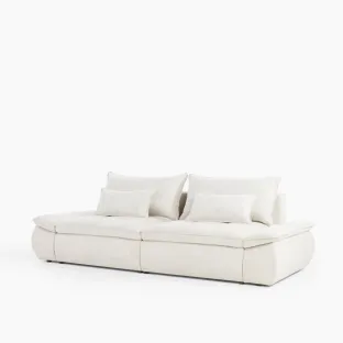 Canapea Extensibila Nube Big, 263x122x95 cm, Suprafata Pentru Dormit 170x200, Stofa Artico Nata