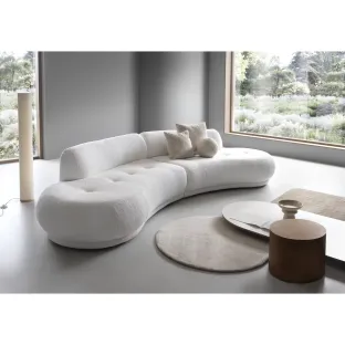 Canapea Modulara GIO - COTTL-COTTR, 350x94x77, Stofa Boucle Abriamo 04