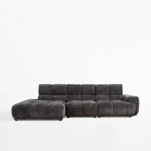 Coltar Chani PR2, 320x150x71-86 cm, Stofa, Grafit