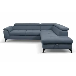 Coltar Extensibil Aldeia, 251.5x200x70/90 cm, Stofa - Albastra -