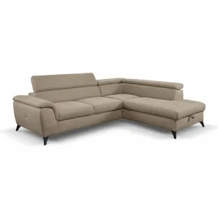 Coltar Extensibil Aldeia, 251.5x200x70/90 cm, Stofa - Beige Inchis