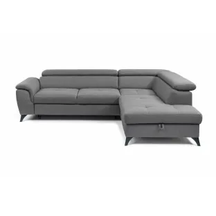 Coltar Extensibil Aldeia, 251.5x200x70/90 cm, Stofa - Gri Deschis