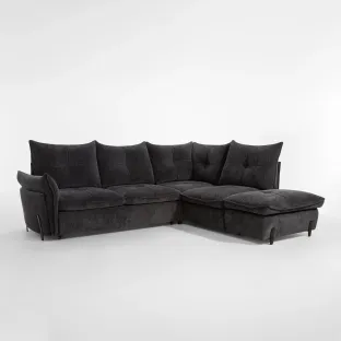 Coltar Extensibil Almeria, PR2, 250x220x95 cm, Stofa Reven 18, Grafit